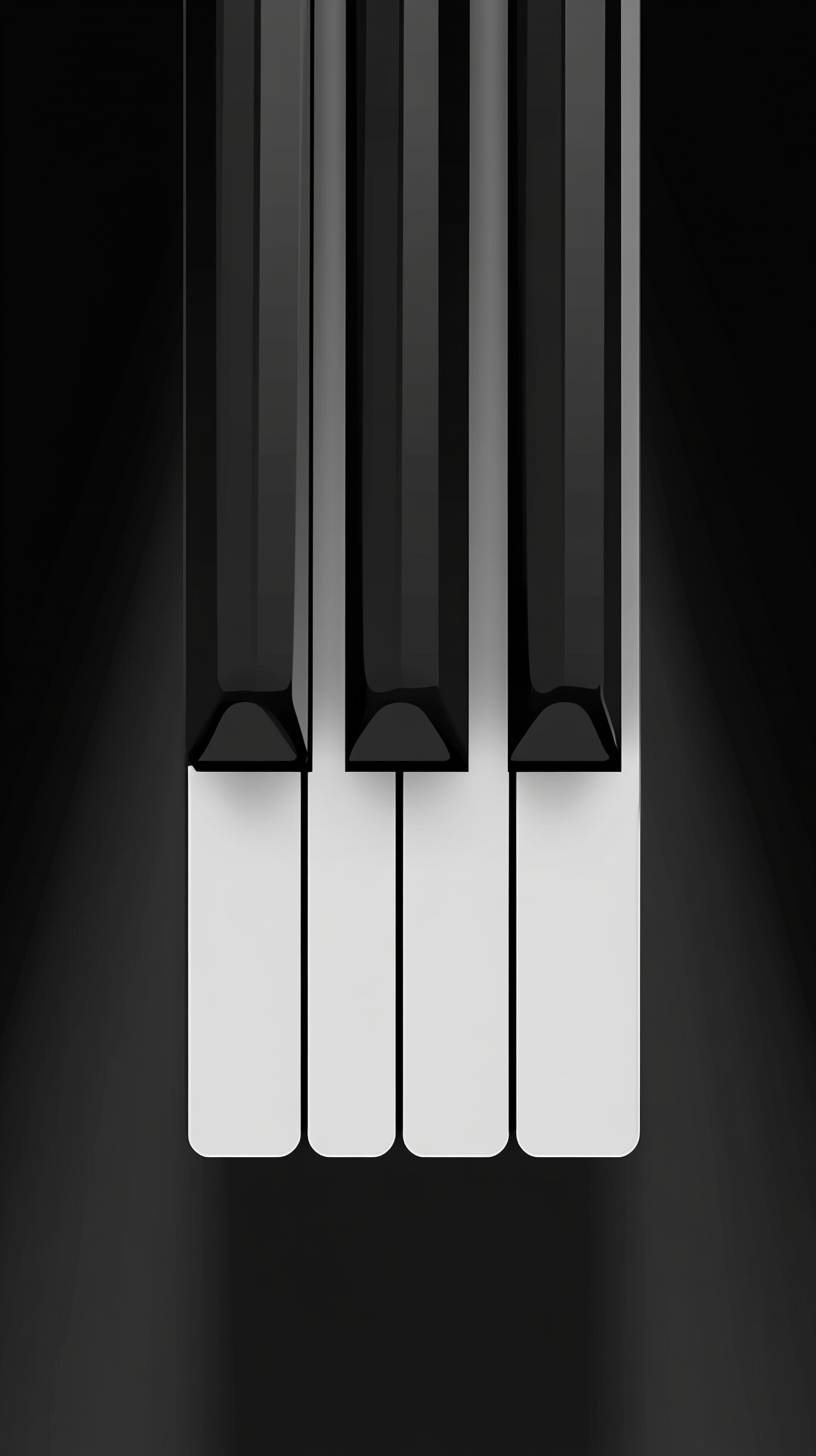 A simple image of piano keys, designed on a plain background with spotlight.