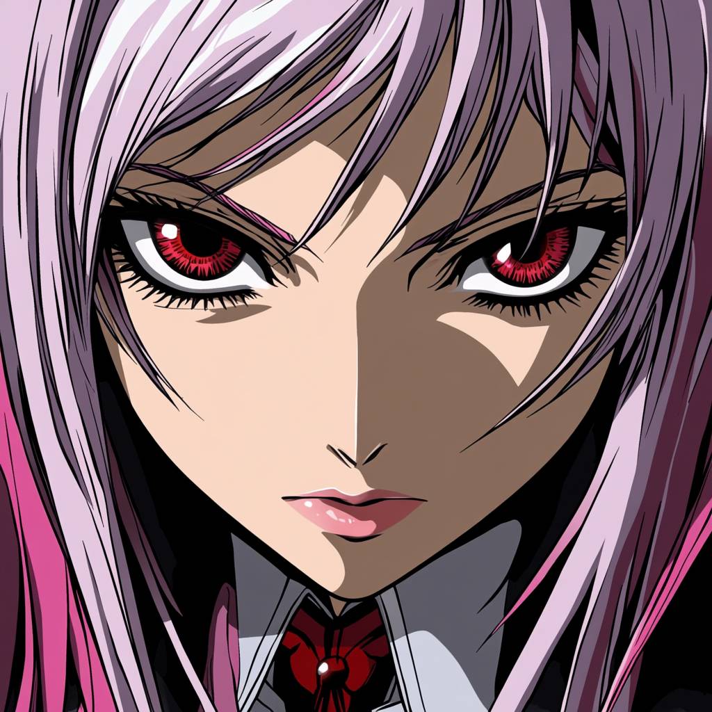 Moka Akashiya from Rosario + Vampire, a dual personality anime girl.