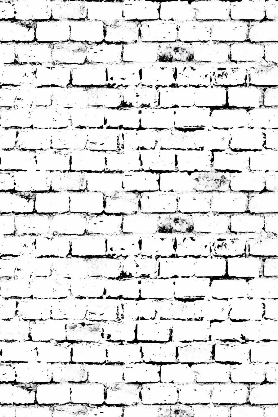 Black and white outline drawing of brickwork style