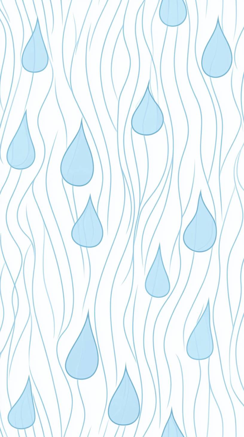 Patrón simple de gotas de lluvia, líneas azul claro, diseño limpio, ilustración moderna